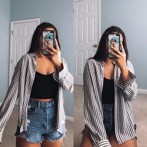 Striped Button Down Blouse